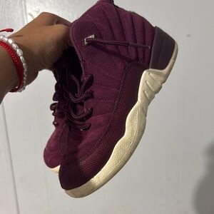 Jordan Purple and Cream High-Top Sneakers